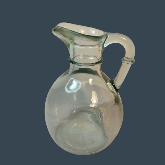 Vintage Clear Glass Oil  Vinegar Cruet Handle  Stopper Canadian Glass - Picture 10 of 11